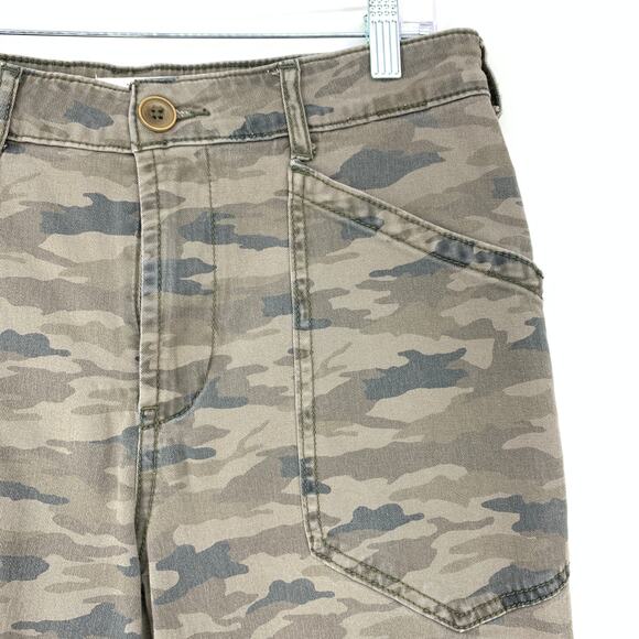 Anthropologie Women's Sz 28 Utility Pants Camouflage Slim Straight Leg - Picture 3 of 8